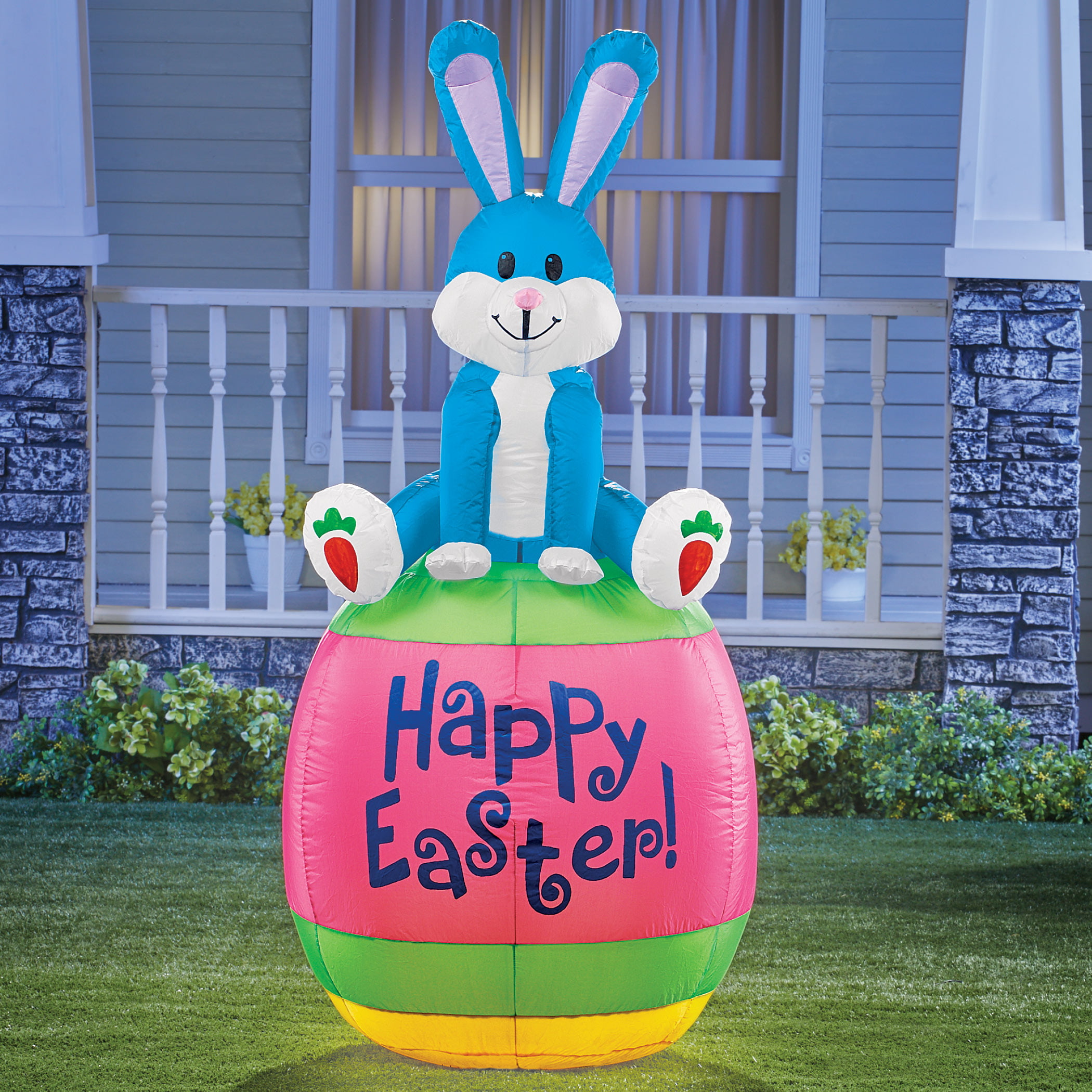 Collections Etc Inflatable Happy Easter Bunny Yard ...