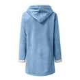 thumbnail image 6 of Dezsed Peacoat Womens Sherpa Fleece Outerwear Coat Women Winter Plus Size Solid Velvet Coat Outerwear Long Sleeve Horn Buckle Pocket Overcoat, 6 of 7