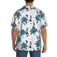 thumbnail image 5 of Vsdgher Lilies Flowers Print Men's Wrinkle Free Untucked Cuban Shirt Business Casual Button Down Shirts Short Sleeve Shirt, 5 of 7