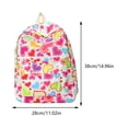 thumbnail image 2 of Mochila de viaje informal con estampado de corazones coloridos, mochila escolar para niñas, 2 of 7