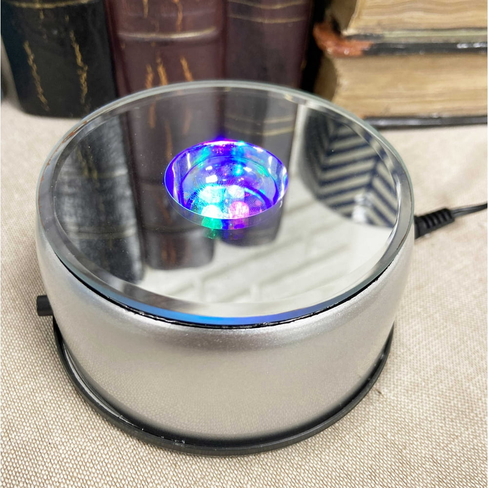 Rotating Colorful 7 LED Light Mirror Display Base for Crystal Acrylic Glass Art