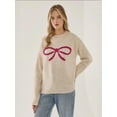 thumbnail image 2 of Relaxed Fit Bow Detail Sweater, 2 of 5