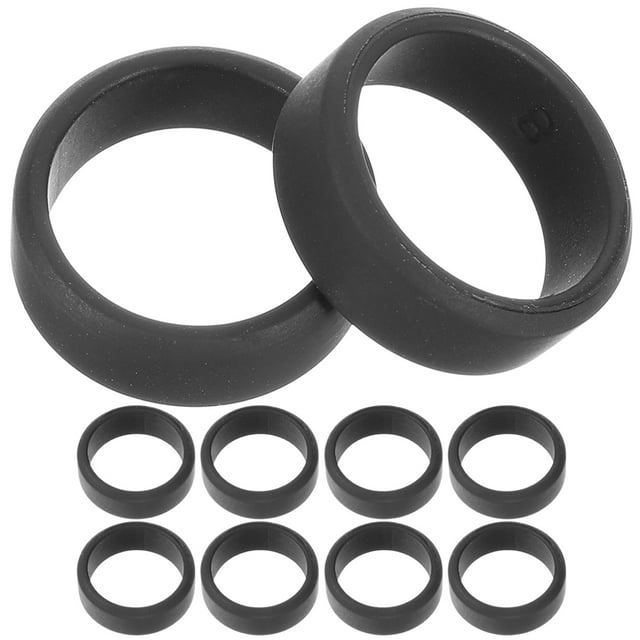 KAKOWELY 10pcs Silicone Rings Skin-friendly Fitness Rings Portable Silicone Rings Smooth Silicone Rings,1.1X"X1.1"X0.39"