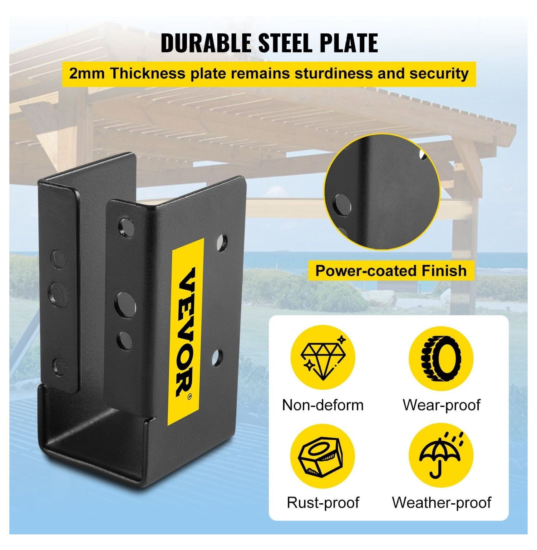 TriGol Joist Hangers 2x4, Concealed Flange, 24 Pack - Q235 Steel Plate, Powder-Coated, for 2x4 Lumber, 3.7" Outdoor Swing & Beam Support