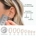 thumbnail image 5 of ChicSilver 14K Rose Gold Plated Huggie Earrings Silver Huggie Hoop Earrings Small Gold Plated Hoop Earring for Women 14MM, 5 of 9