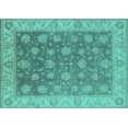 thumbnail image 1 of Ahgly Company Indoor Rectangle Oriental Turquoise Blue Traditional Area Rugs, 7' x 9', 1 of 4