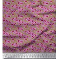 thumbnail image 1 of Soimoi Tissu en Viscose Chiffon Feuilles & Baies Rouges Imprimé Tissu au Mètre 42 Pouces de Large, 1 of 1