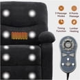 thumbnail image 2 of JERFIT Modern Massage Recliner Chair with Heat, 360 Swivel Rocker Lounge Chair for Living Room, Black, 2 of 10