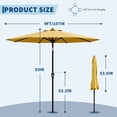 thumbnail image 2 of Garvee 9 feet Outdoor Patio Umbrella, with Push Button Tilt & 8 Sturdy Ribs, Yellow, 2 of 7