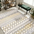 thumbnail image 5 of CAMILSON Crystal Yellow Area Rug 3'x5' Boho for Living Room Bedroom Dining Room Yellow / Cream Indoor Area Rugs, 5 of 10