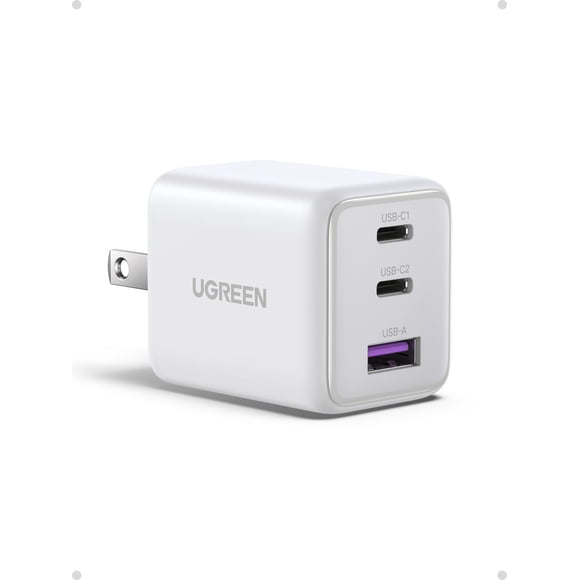 UGREEN Cargador USB C Rápido de 30W con 3 Puertos y Tecnología GaN