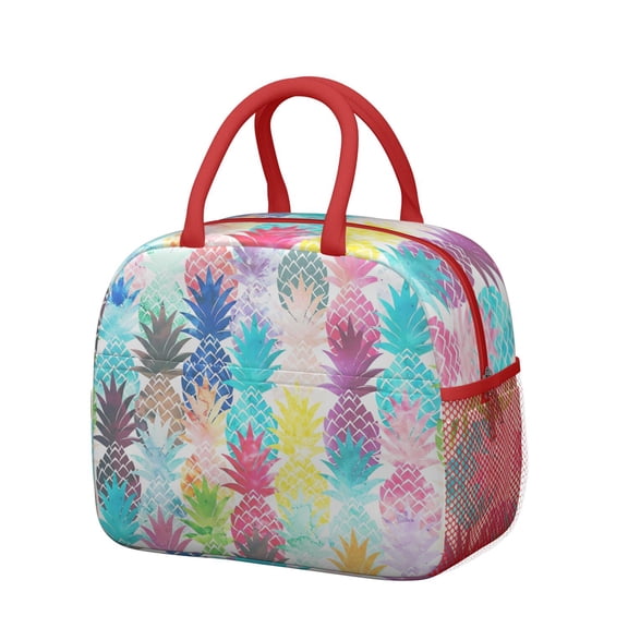 Lunch Bag Lunch Box for Women Reusable Insulated Lunch Bags,Water-Resistant Pineapple Pattern Cooler Lunch Tote Bag, Large Capacity for Work Travel Picnic