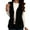 Black, variant on Women's Fuzzy Fleece Vest Trendy Zip Up Sleeveless Sherpa Jacket Stand Collar Winter Outerwear