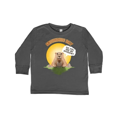 

Inktastic Groundhog Day See My Shadow Gift Toddler Boy or Toddler Girl Long Sleeve T-Shirt