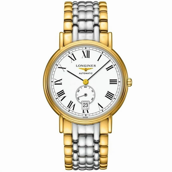Longines La Grande Classique Presence Automatic White Dial Yellow Gold PVD Steel Men's Watch L4.805.2.11.7