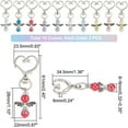 thumbnail image 5 of 20pcs Angel Keychains Lucky Angel Charms 10 Colors Alloy Swivel Heart Angel Wings with Beads Tibetan Angel Keyrings, 5 of 8