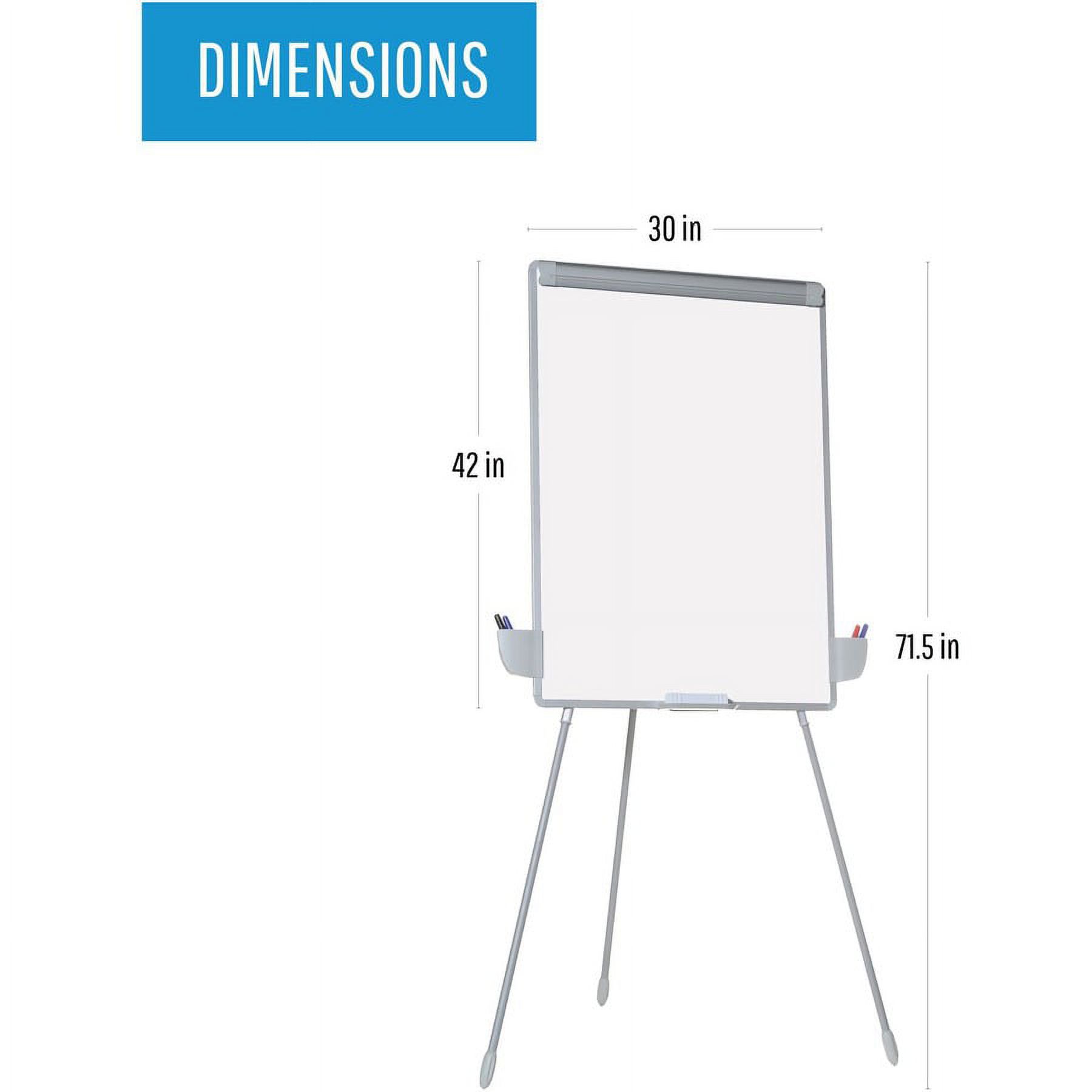 Mastervision Dry-erase Portable Tripd Easel - 29" (2.4 Ft) Width X 41" (3.4 Ft) Height - White Melamine Surface - Gray Aluminum Frame - Silver Stand - Rectangle - Portable, Desktop, Floor Standing -
