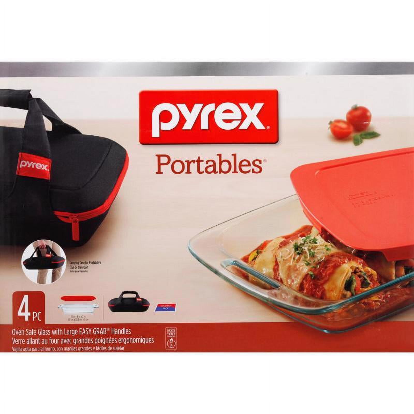 Pyrex 4pc portable bakeware set glass hotsell