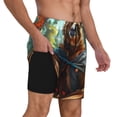 thumbnail image 2 of Balery Maple Meditating Bear Bañador para hombre, shorts de playa de secado rápido con entrepierna y forro de compresión-3X-Large, 2 of 6