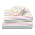 thumbnail image 2 of Mainstays Kids Microfiber Bed Sheet Set, Queen, Rainbow Stripe, 4 Pieces, 2 of 10