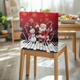 thumbnail image 3 of TSOVTHRID Santa Claus Snowman Piano Print Chair Back Slipcovers Washable Chair Back Cover for Dining Room Stretchable Kitchen Chairs Cover for Holiday Festival Christmas Decor, Set of 1, 3 of 7