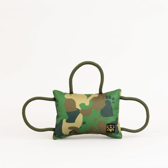 Operation Good Boy Bite Pillow and Tug Dog Toy for Big and Medium Dogs with Tri-Handle Design, for Training and Play, Camouflage