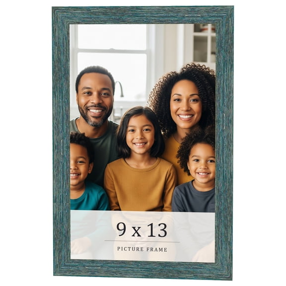 9x13 Frame Blue Rustic Barnwood Solid Wood Picture Frame Width 1.25 Inches | Interior Depth 0.5