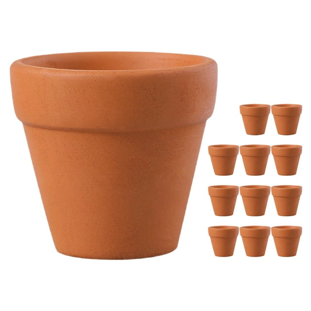 12 Uds. Macetas pequeñas de terracota con agujeros de drenaje, Mini macetas de arcilla para plantas de interior, flores suculentas, macetas de arcilla para jardín y guardería
