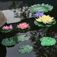 thumbnail image 3 of Cheers 2Pcs Artificial Floating Lotus Leaves Fake Foliage Plant Garden Pond Pool Decor, 3 of 7