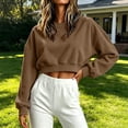 thumbnail image 2 of Crew Neck Sweatshirts for Women Corduroy Long Sleeve Pullover Womens Cropped Loose Casual Sweatshirts, 2 of 6
