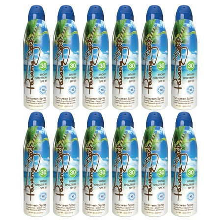 Panama Jack Continuous Spray Sunscreen - SPF 30, Broad Spectrum UVA/UVB Protection, PABA, Paraben, Gluten & Cruelty Free, Water Resistant (80 Minutes), 5.5 OZ (Pack of 12)