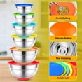 thumbnail image 5 of TINANA 26PCS Stainless Steel Mixing Bowls with Lids Set, Nesting Mixing Bowl Set with Non-Slip Bottom Tools Gadgets, 7/4/3.5/2.5/2/1.5QT Metal Salad Bowls for Serving Prepping Baking, Multicolor, 5 of 7
