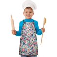 thumbnail image 2 of Pioneer Flower Floral Print Pattern Kids Aprons for Girls and Boys,Adjustable Neck Strap Toddler Aprons for Kids Cooking Baking, 2 of 7