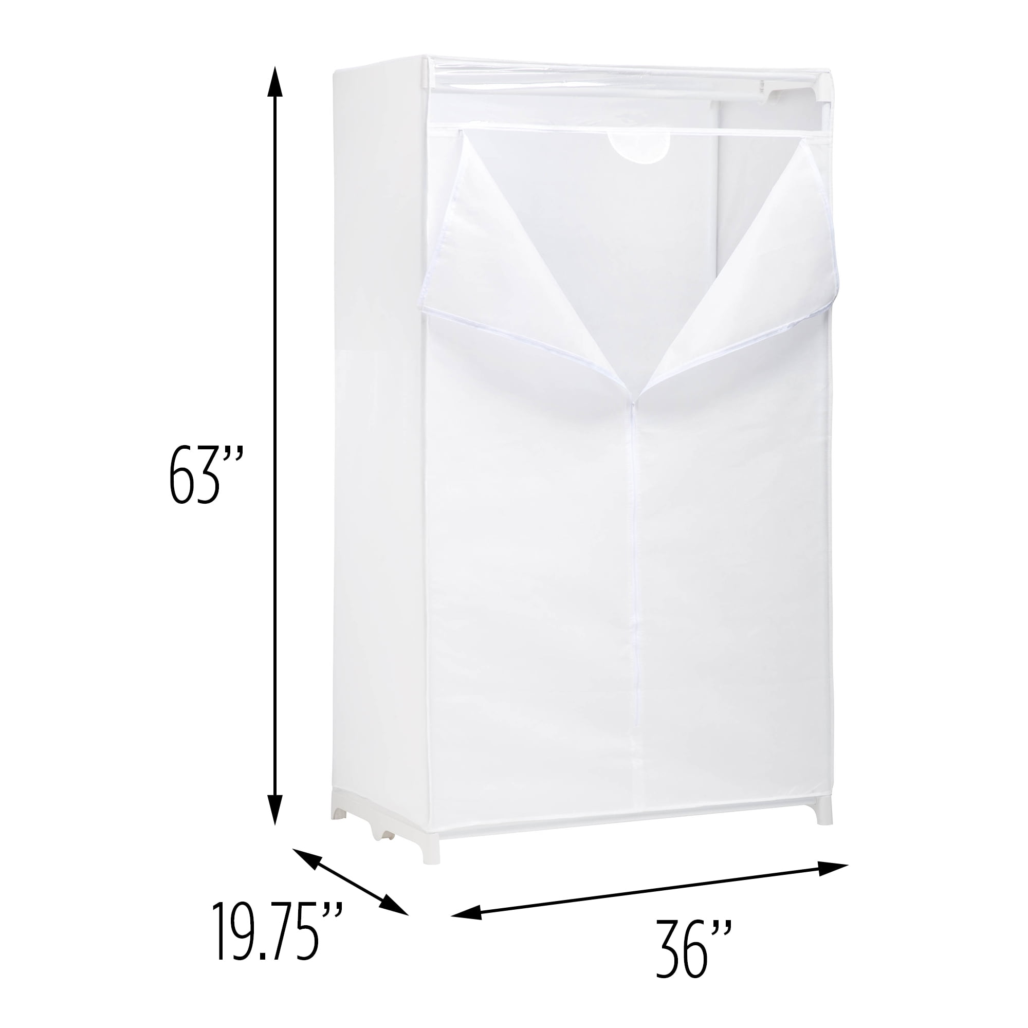 Honey Can Do 36 Wardrobe Closet With Cloth Cover White Brickseek