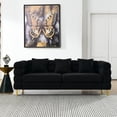 thumbnail image 2 of 81-Inch Black Teddy Fabric 3-Seater Sofa / Soft Sitting and Fast Delivery, 2 of 5