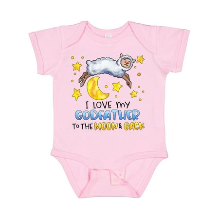 

Inktastic I Love My Godfather to the Moon and Back Cute Sheep Gift Baby Boy or Baby Girl Bodysuit