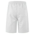 thumbnail image 4 of USNSM Mens Casual 7" Shorts Summer Solid Color Jacquard Drawstring Elastic Waist Beach Sweat Shorts Texture with Pockets White L, 4 of 6
