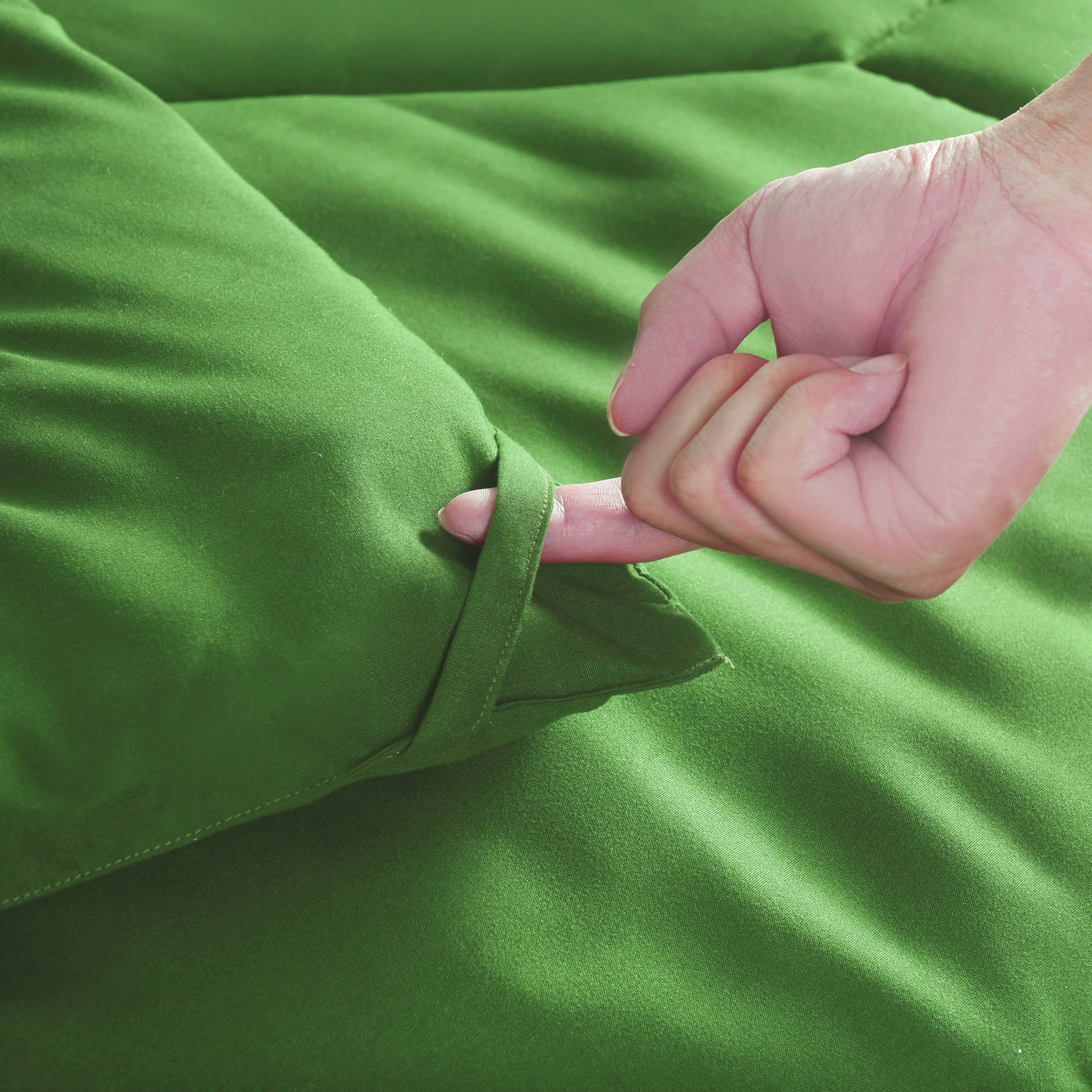 HIG 8 PCS Modern Comforter Set with Sheets All Season Bed in a Bag, Green, King Size