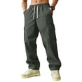 thumbnail image 6 of Lumtrix Men's Relaxed Fit Cargo Pants Baggy Straight Leg Casual Work Sweatpants with Pockets for Hiking Fishing Dark Gray XL, 6 of 9