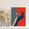 thumbnail image 2 of Abstract Hand Red Sun Canvas Wall Art 15.75x11.81 Inches, 2 of 8