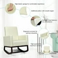 thumbnail image 2 of Barara King Rocking Chair Nursery Glider, Comfy Rocker Nursery Chair, 2-in-1 Fabric Upholstered Rocking Chair with Pillow-Beige, 2 of 10