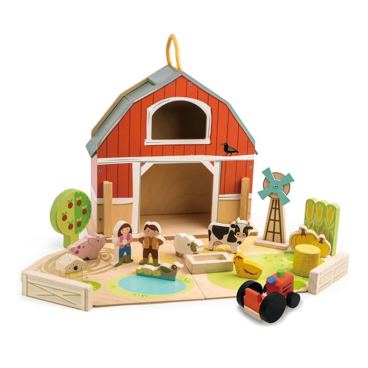 – Wooden Animal Barn Toy Farm Toys Playset For Kids 3 20 Pc FREE SHIPPING N/A 