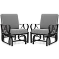 thumbnail image 1 of Patiojoy 2 Pcs Outdoor Glider Chair Smooth Rocking Single Chair w/ Thick Cushions & Heavy-Duty Metal Frame Gray, 1 of 9