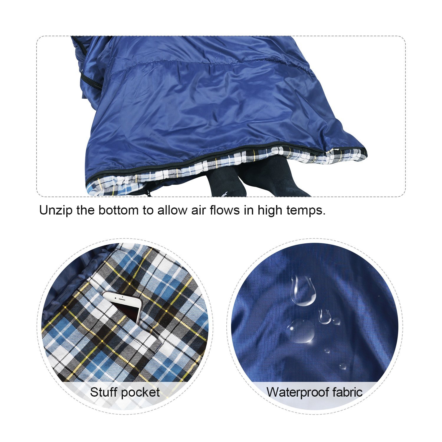 Redcamp Flannel Sleeping Bag for Adults photo 4