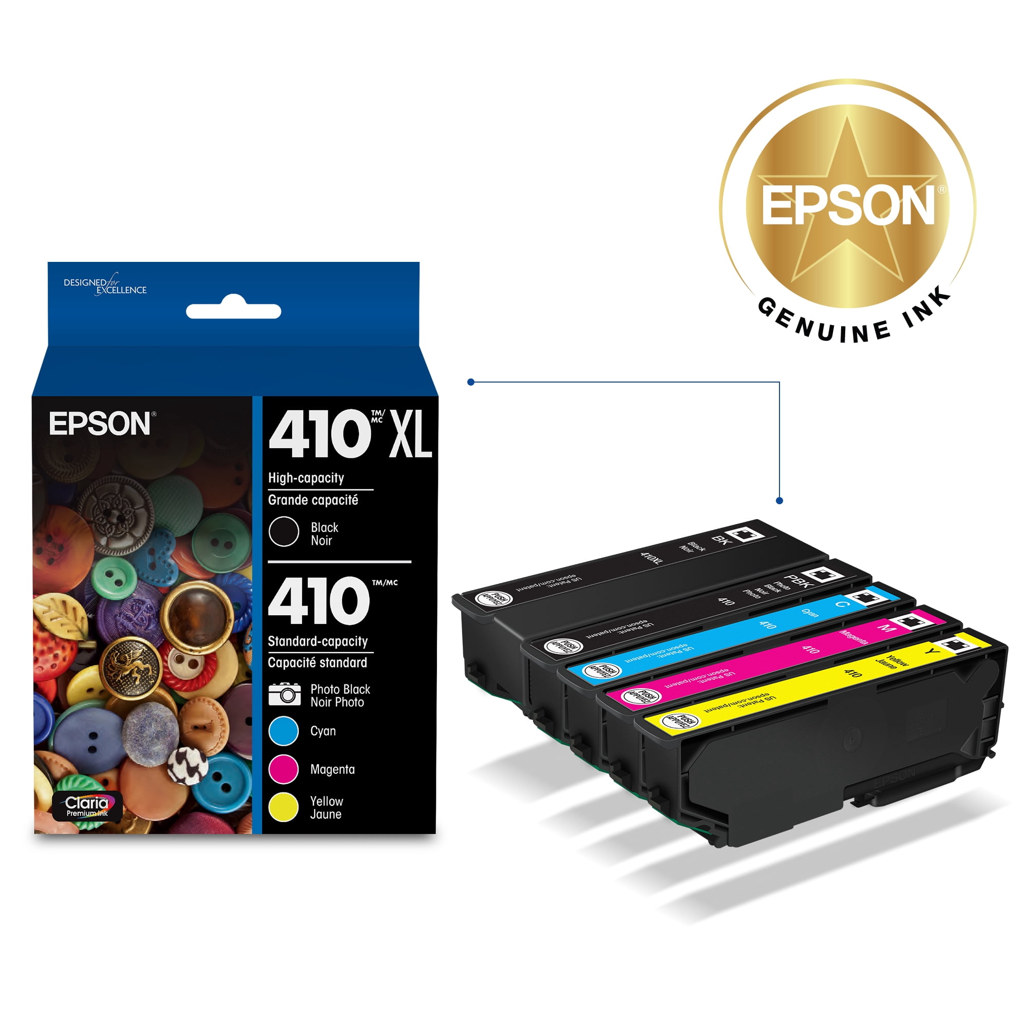 Epson 410XL High-capacity Black/Color Combo Pack Ink Cartridges