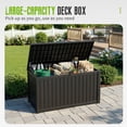 thumbnail image 5 of Joxxoaa 180 Gallon Resin Outdoor Deck Box Waterproof Patio Furniture, Garden Tools, Cushions, Pool Accessories Outside Storage (Black), 5 of 6