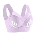 thumbnail image 4 of YWDJ Plus Size Everyday Bras for Women Full Coverage Soft Push up No Wire Comfort Straps Support Lace Bralette Breathable Soft Bra for All Shapes Sagging Breasts Purple XL, 4 of 5
