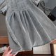 thumbnail image 4 of Vestidos vaqueros de estilo coreano para niña de 2 a 8 años, vestido vaquero suave plisado de manga corta acampanada, ropa para niños, 4 of 6