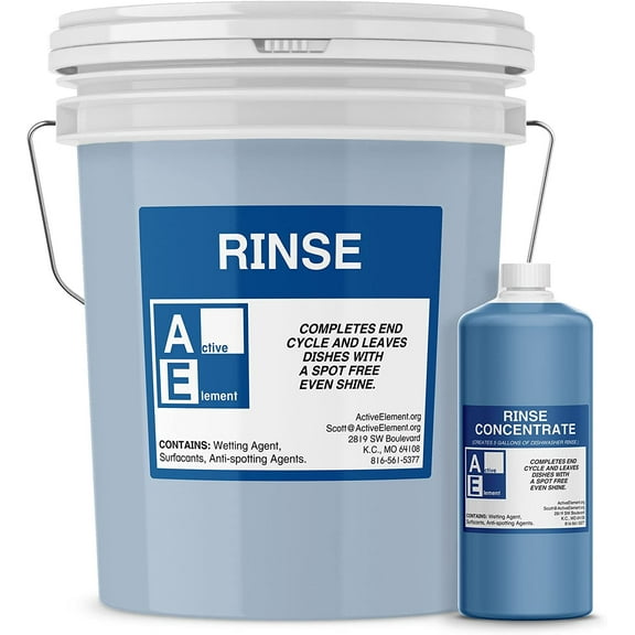 Dishwasher Rinse - Makes One 5-gallon pail - For High Temperature and Low Temp Dishwasher Machine -  Strength