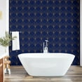 thumbnail image 4 of Ambesonne Art Deco Peel & Stick Wallpaper for Home, Navy Vintage Line Shells, 13"x100", Navy Blue and Sand Brown, 4 of 5
